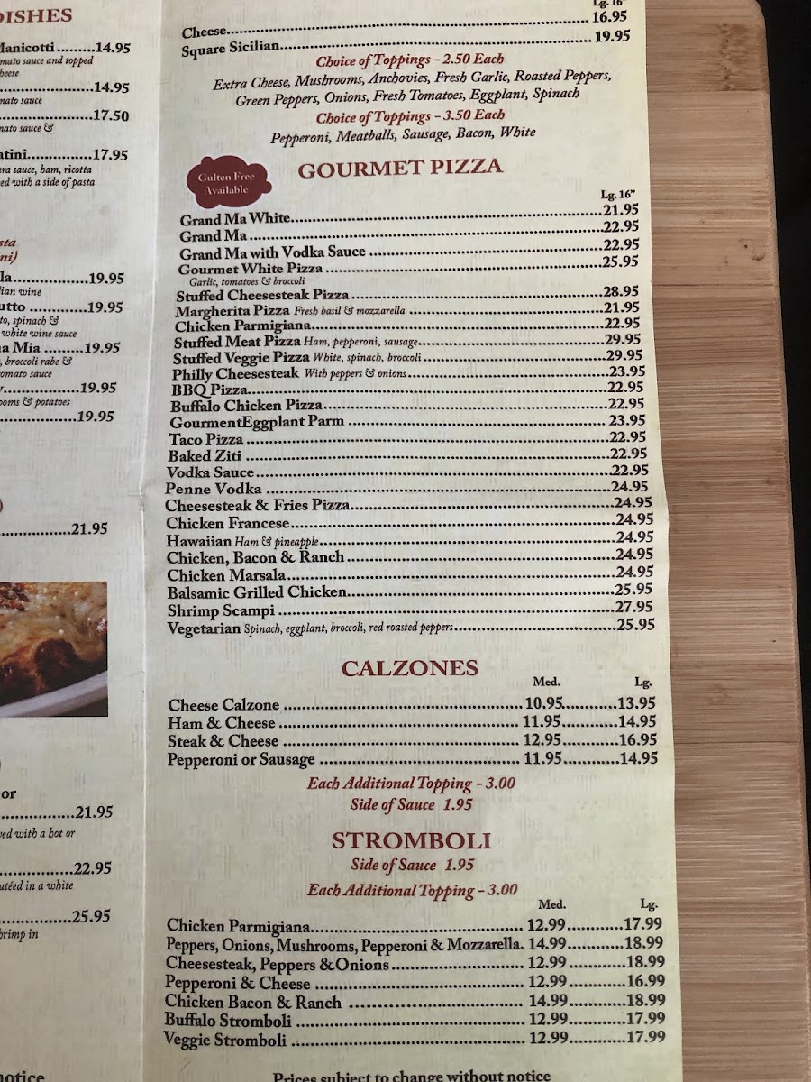 Menu Nick's Pizza And Pasta Manakawkin-4